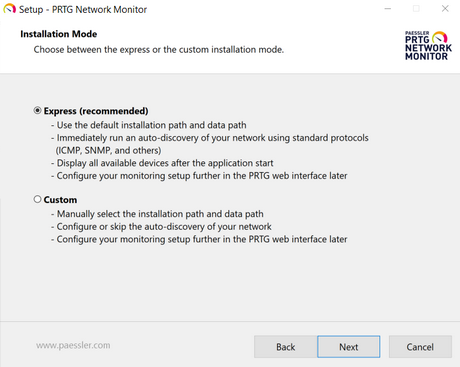Setup Dialog: Installation Mode Setup Dialog: Installation Mode
