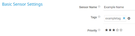 Basic Sensor Settings Basic Sensor Settings